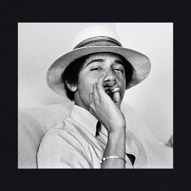 Young Obama Tshirt | College smoking Barack Obama by JimBobDesign